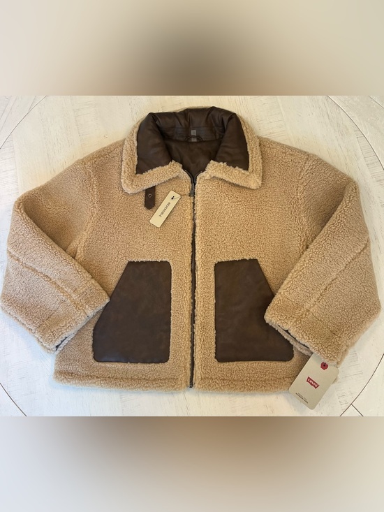 Levi's Jackets & Blazers - Levi's Tan Sherpa Bomber Jacket with Brown Trim